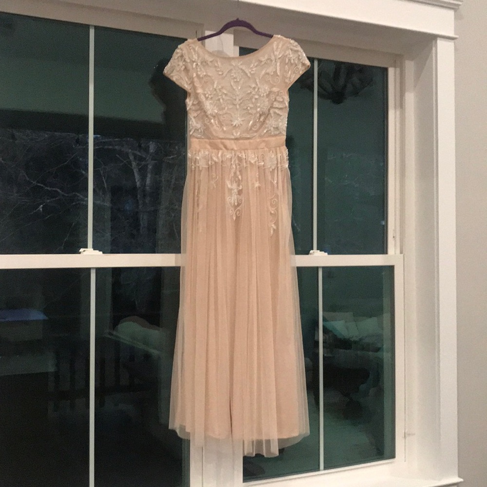 ASOS maxi dress with sequins. Blush color. Size S
